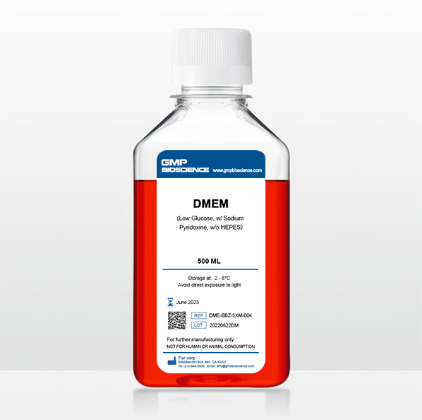 DMEM 1X, Low Glucose, with L-glutamine, with Sodium Pyruvate, without HEPES